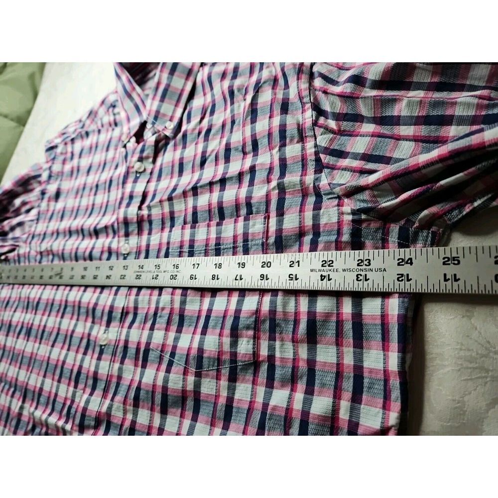 TAILORBYRD 1930 Collection RED WHITE‎ BLUE Plaid Gingham Long Sleeve Shirt Large - Picture 6 of 11